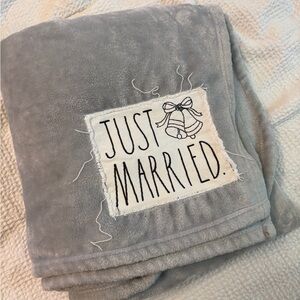 Rae Dunn Just Married Blanket